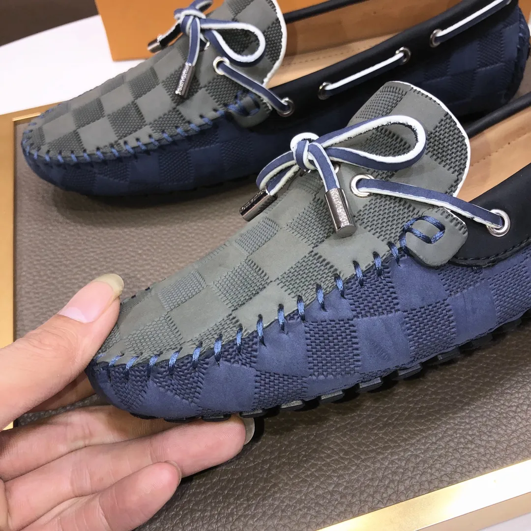 Men's men's shoes 💰420💰 [LV Doudou shoes] (water-dyed cowhide lining) new model is on the market, available on the official website. The new Doudou shoes are processed into single-color materials, and the uppers are made of imported cowhide material. The body of the shoe is fully hemmed with mark thread, and is lined with imported original cowhide leather. The elegant shoe shape is super suitable for all-matching, and the size is 38-44.
